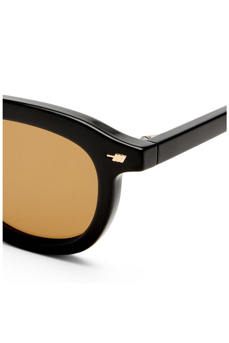 Heart Throb 50mm Round Sunglasses, Alternate, color, BLACK / LIGHT BROWN MONO