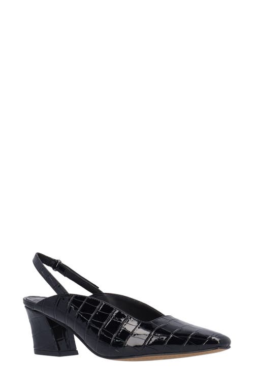 J. Reneé Stasia Croc Embossed Slingback Pump In Black