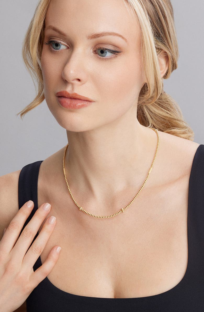 LAGOS 18K Gold Caviar Bead Station Chain Necklace, Alternate, color, 