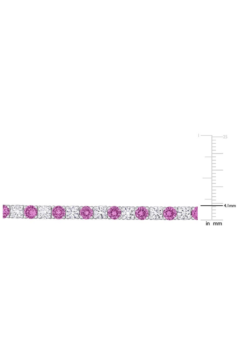 Sterling Silver Lab Grown White & Pink Sapphire Tennis Bracelet, Alternate, color, PINK