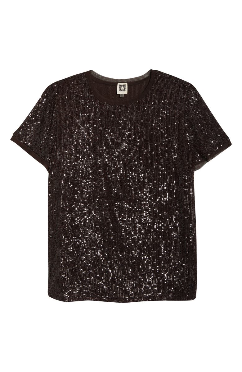 Anne Klein Short Sleeve Sequin Top, Alternate, color, 