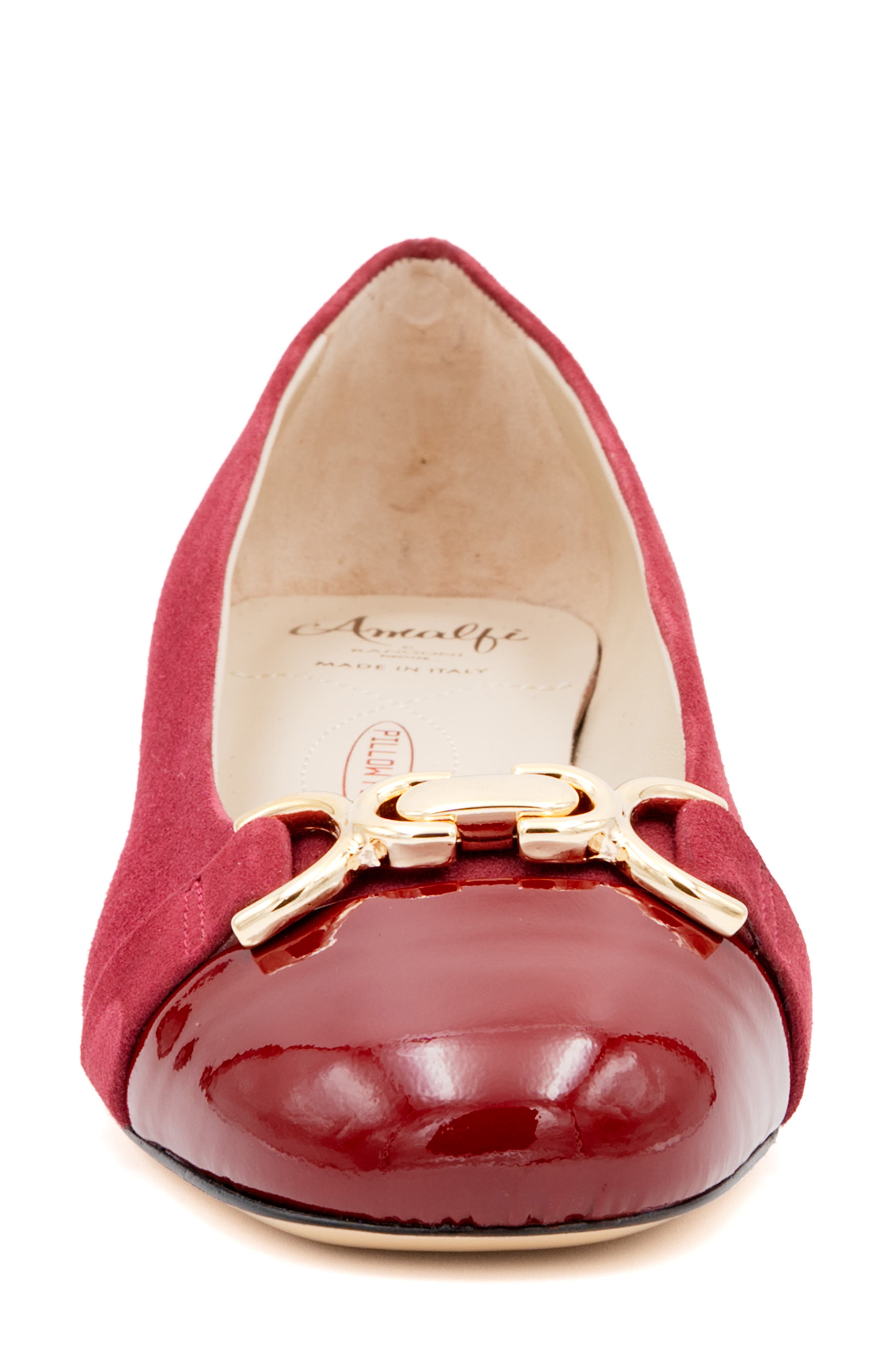 Amalfi by Rangoni Miele Cap Toe Pump, Alternate, color, Cerise Cashmere Cherry Vernice