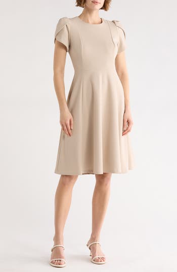 Calvin Klein Tulip Sleeve Fit & Flare Dress | Nordstromrack