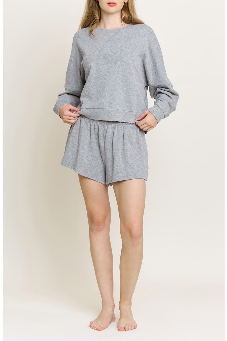 Weekend Club Short Pajamas, Main, color, HEATHER GREY