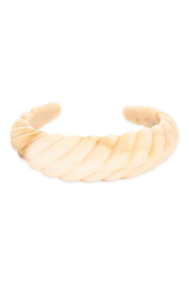 Twisted Acrylic Cuff Bracelet, Main, color, NATURAL
