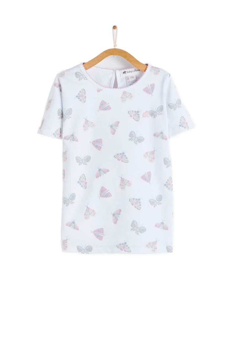 Babycottons Premium Peruvian Pima Cotton Lisa Short Tee & Pants Pajama Set for Toddler, Alternate, color, White