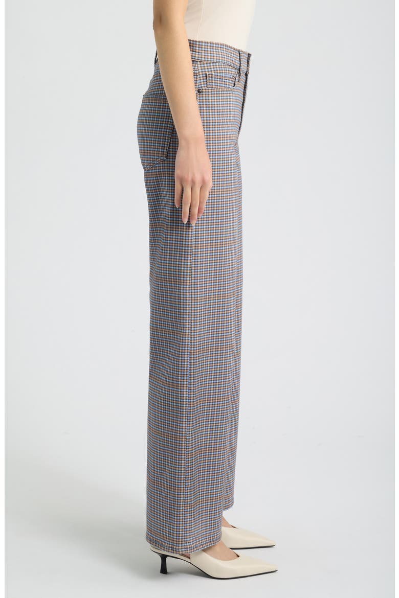 Le Slim Palazzo High Waist Wide Leg Jeans, Alternate, color, CHESTNUT HOUNDSTOOTH