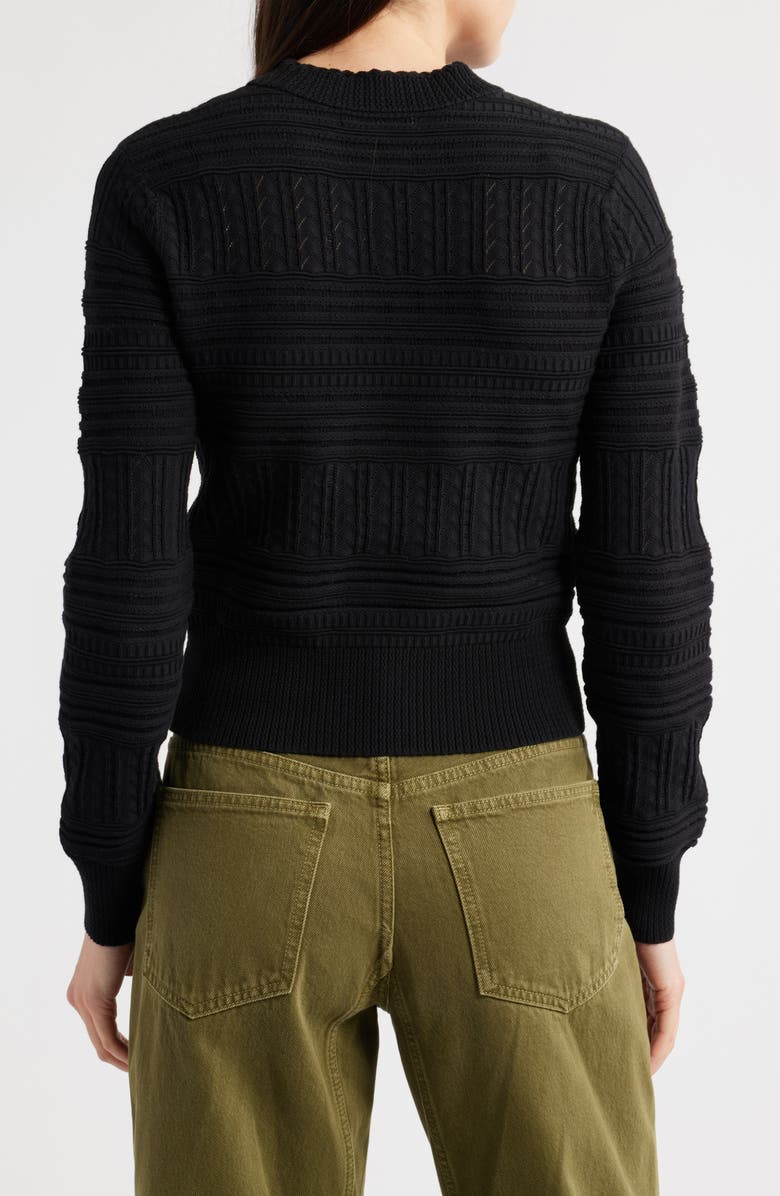 Madewell Cotton Crewneck Sweater, Alternate, color, Black