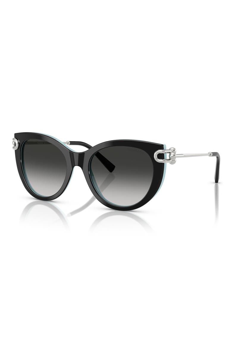 53mm Gradient Butterfly Sunglasses, Alternate, color, BLACK ON TIFFANY BLUE / GREY