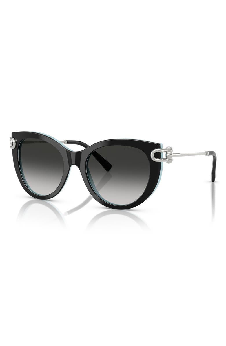 Tiffany & Co. 53mm Gradient Butterfly Sunglasses, Alternate, color, Black On Tiffany Blue / Grey