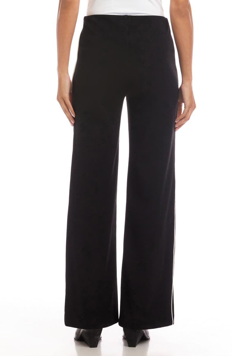 Karen Kane Contrast Piped Wide Leg Pants, Alternate, color, Black