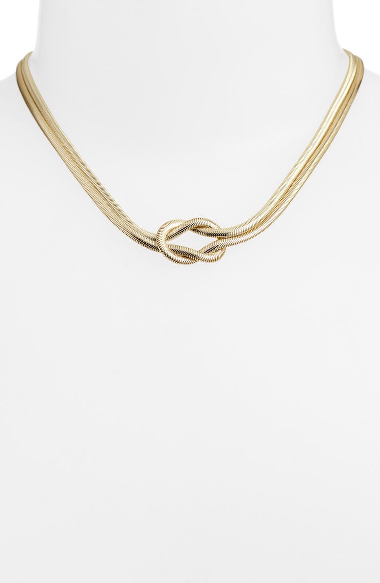 Nordstrom Knotted Snake Chain Collar Necklace, Alternate, color, Gold