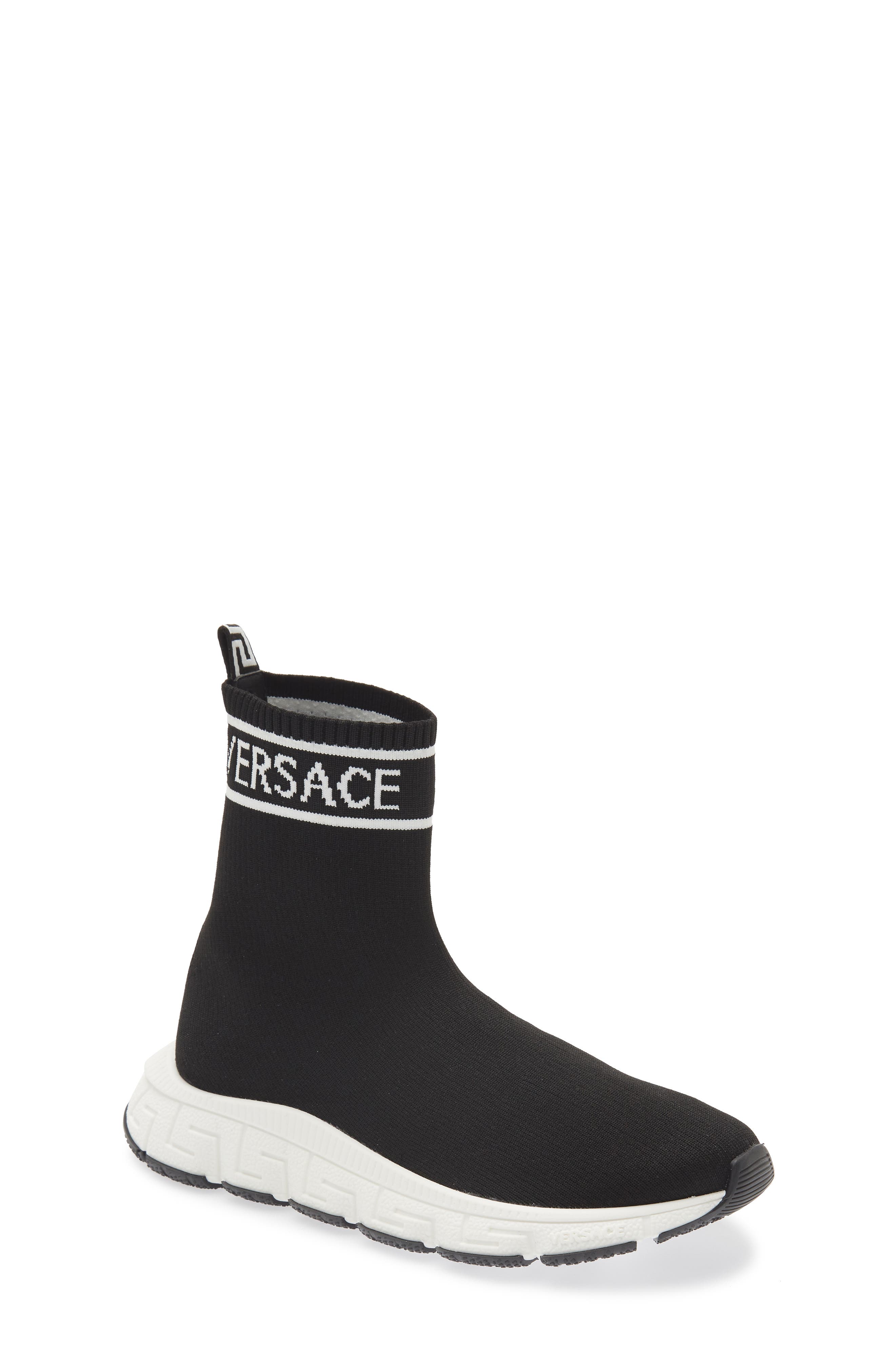 Versace Kids' Trigreca High Top Sock Sneaker, Main, color, 