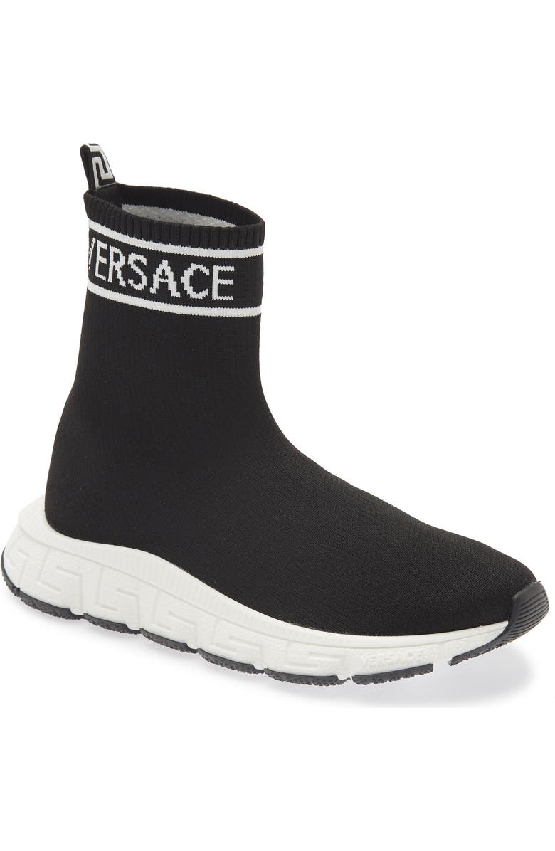 Versace Kids' Trigreca High Top Sock Sneaker, Main, color,
