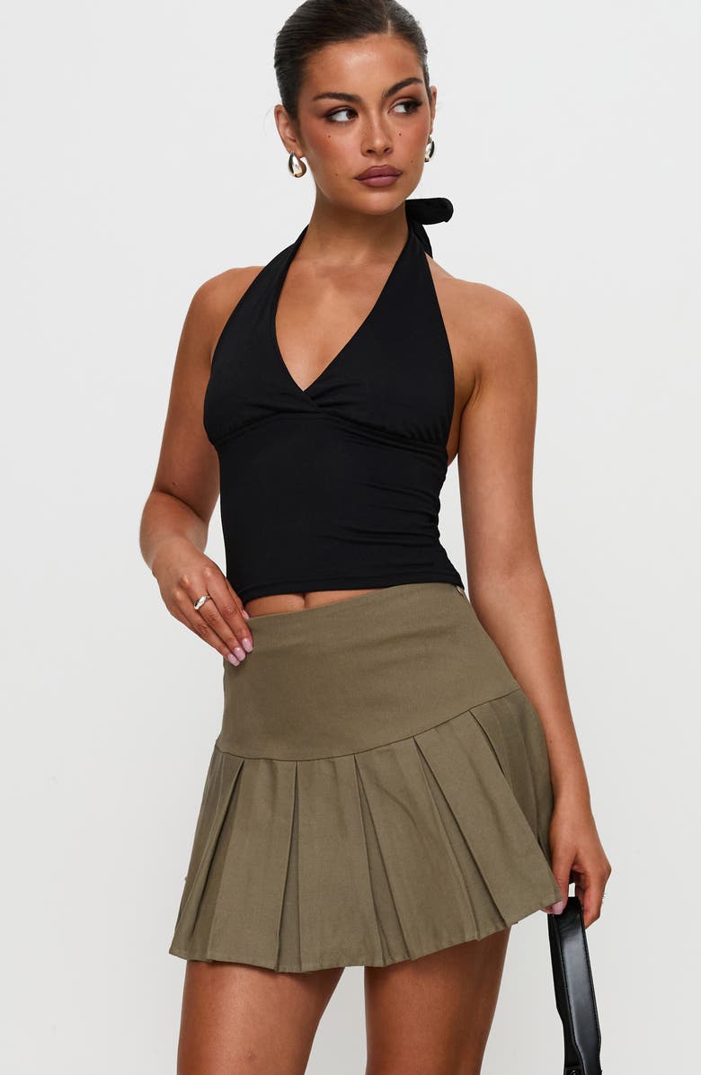 Princess Polly Feodora Pleated Cotton Miniskirt, Alternate, color, 