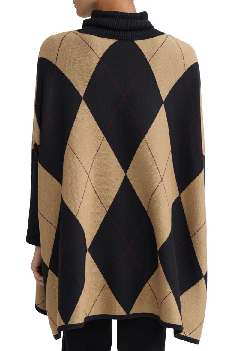 Oversize Argyle Plaid Jacquard Turtleneck Sweater, Alternate, color, JONES BLACK MULTI