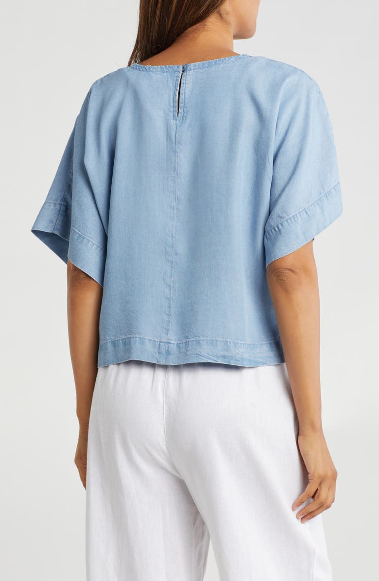 DKNY Drop Shoulder Boxy Top, Alternate, color, Chambray