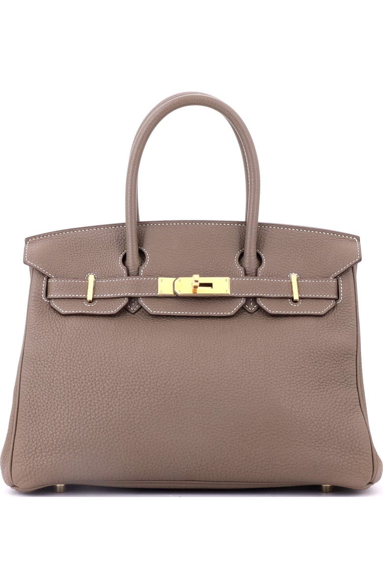 Pre-Owned Hermes Birkin Handbag Grey Togo with Gold Hardware 30, Main, color,