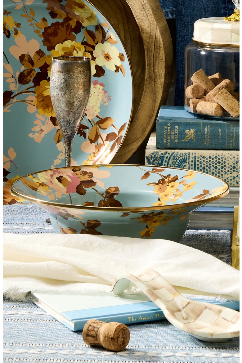 Wild Rose Slate Serving Bowl, Alternate, color, BLUE
