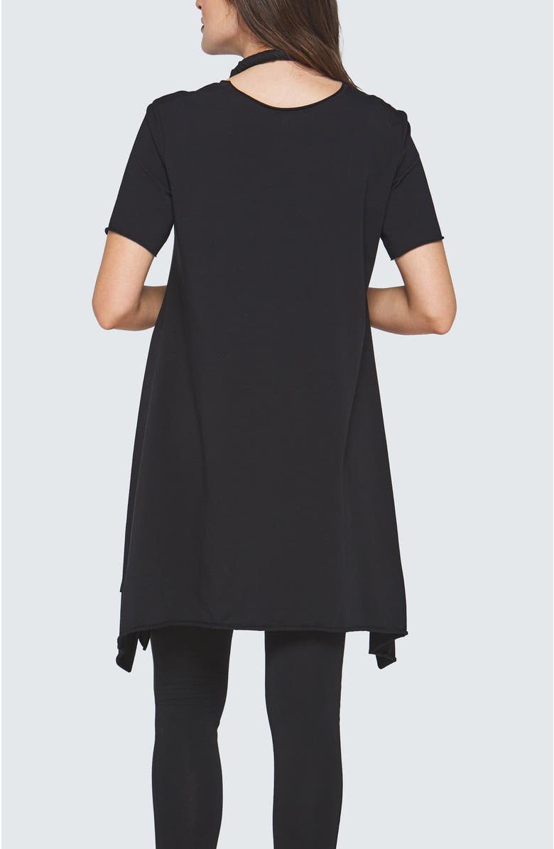 LUUKAA Zephyr Flared Cotton Jersey Dress, Alternate, color, Black