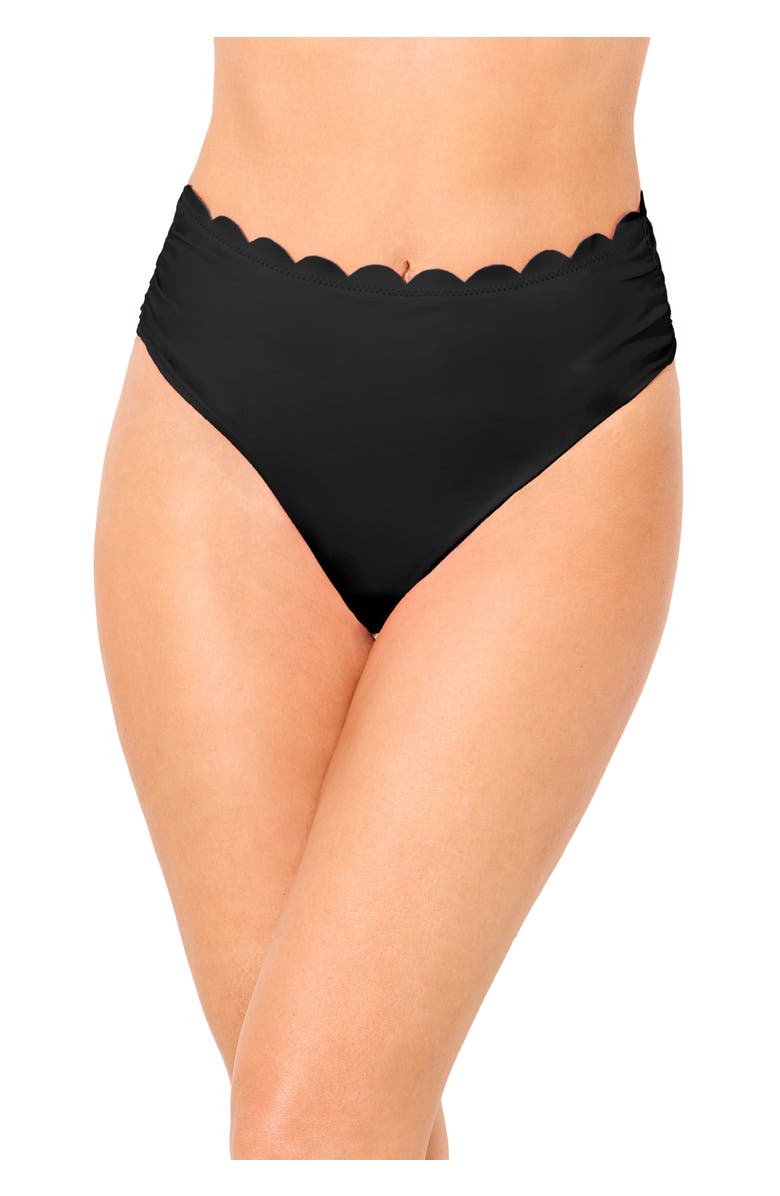 Swimsuits for All Scallop Trim Swim Brief, Main, color, Black