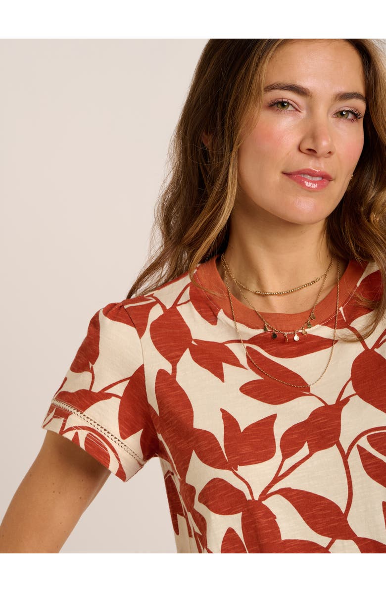 Brakeburn Lisa Trailing Leaf Print T-Shirt, Alternate, color, Brown