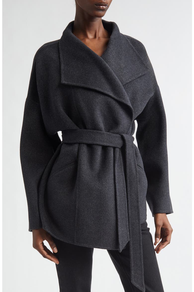 Ceaton Wool & Cashmere Wrap Coat, Main, color, ANTHRACITE