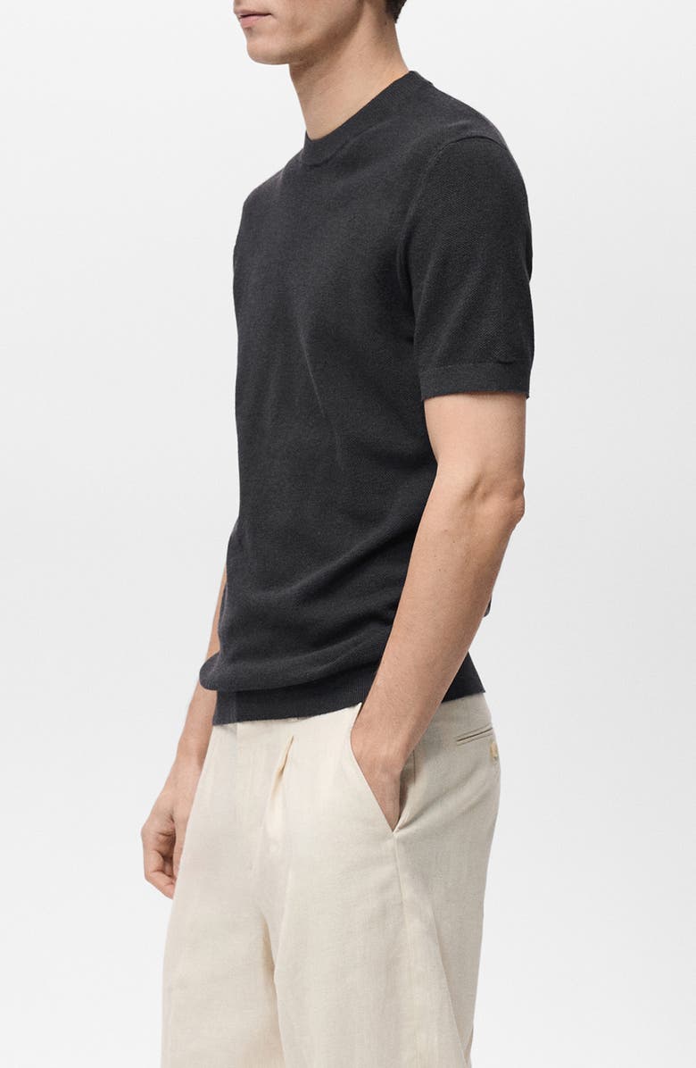 MANGO Short Sleeve Crewneck Sweater, Alternate, color,