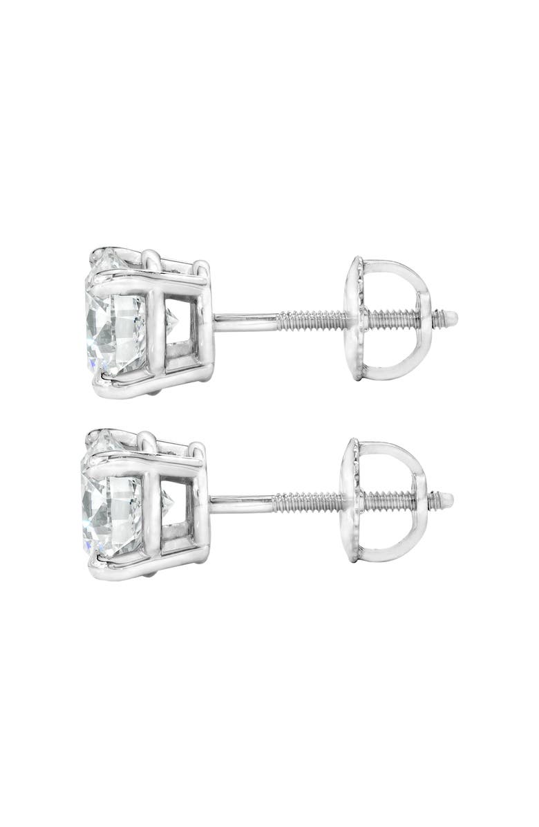 Bliss Diamond 4 Ct T.W. Certified Diamond Screw Back Studs 14k Gold Lab Grown, Alternate, color, 14K White Gold