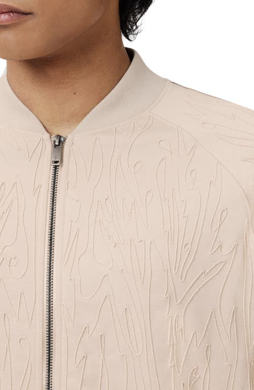 John Varvatos Evie Tonal Embroidered Bomber Jacket In Neutral