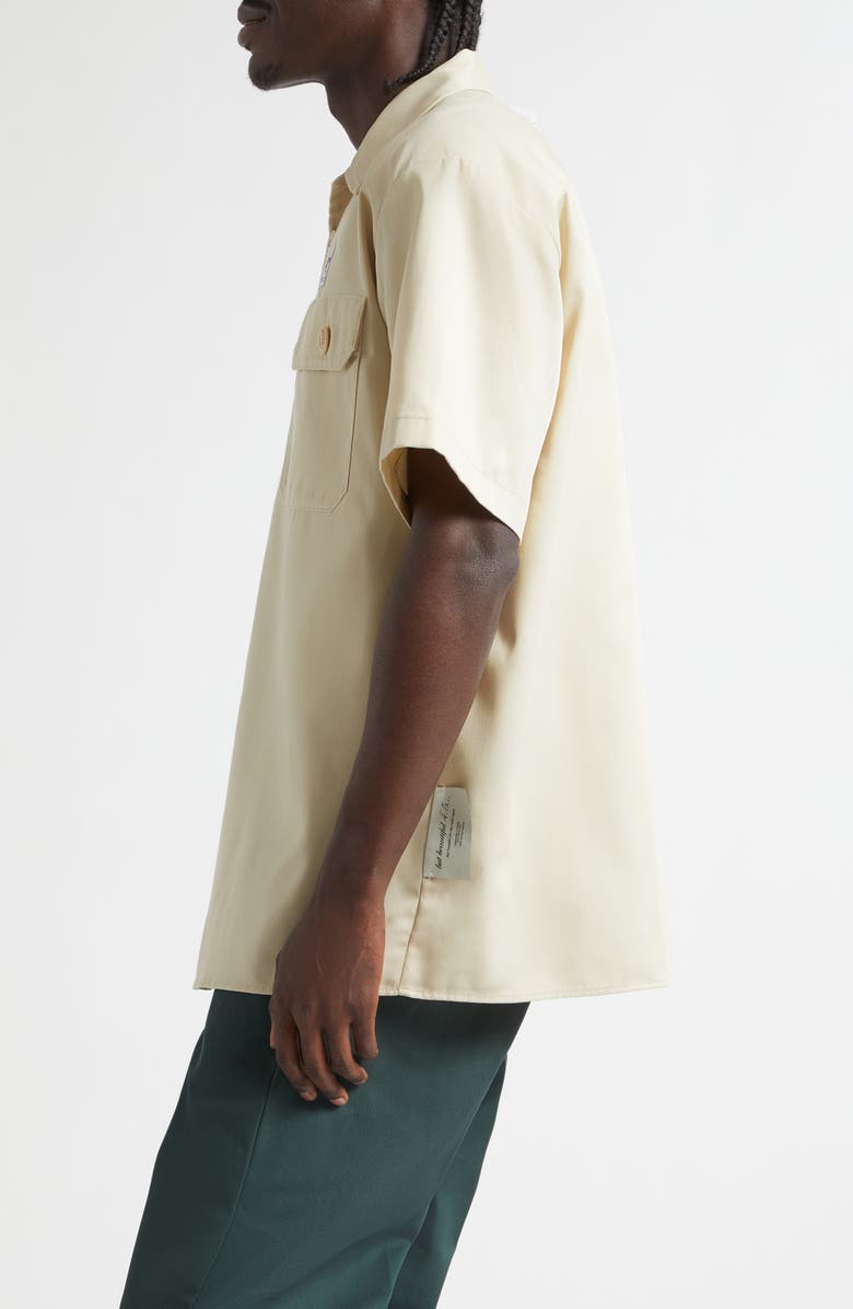 Undercover x Dickies Short Sleeve Button-Up Work Shirt, Alternate, color, Beige