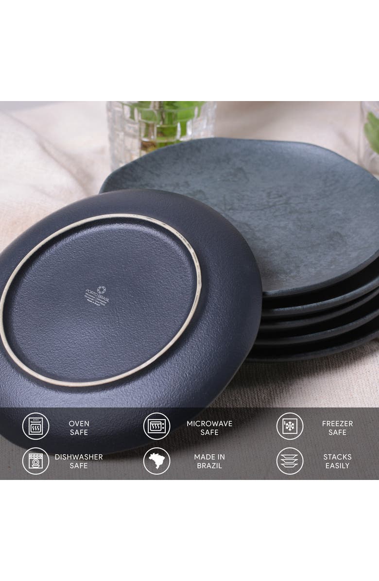 Porto Brasil Dessert Plate Set of 6, Alternate, color, Organic Chromium