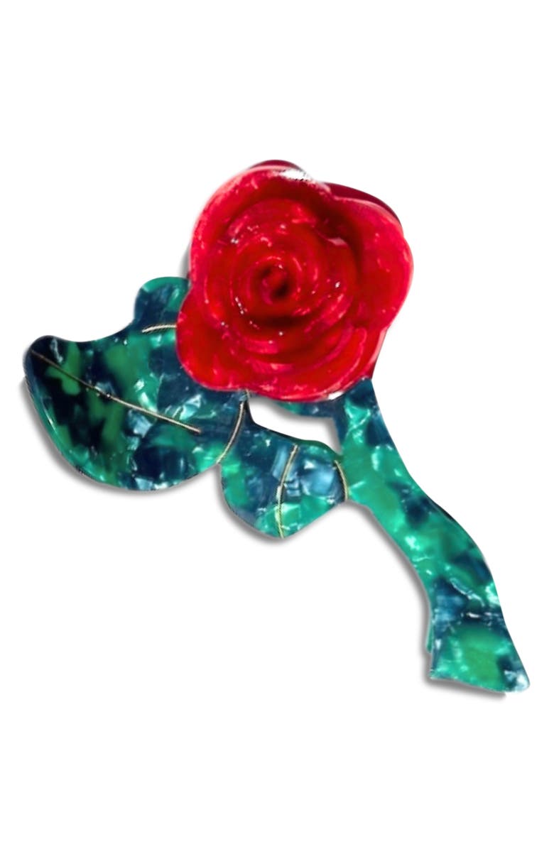Solar Eclipse Origami Rose Stem Flower Claw Clip, Main, color, 
