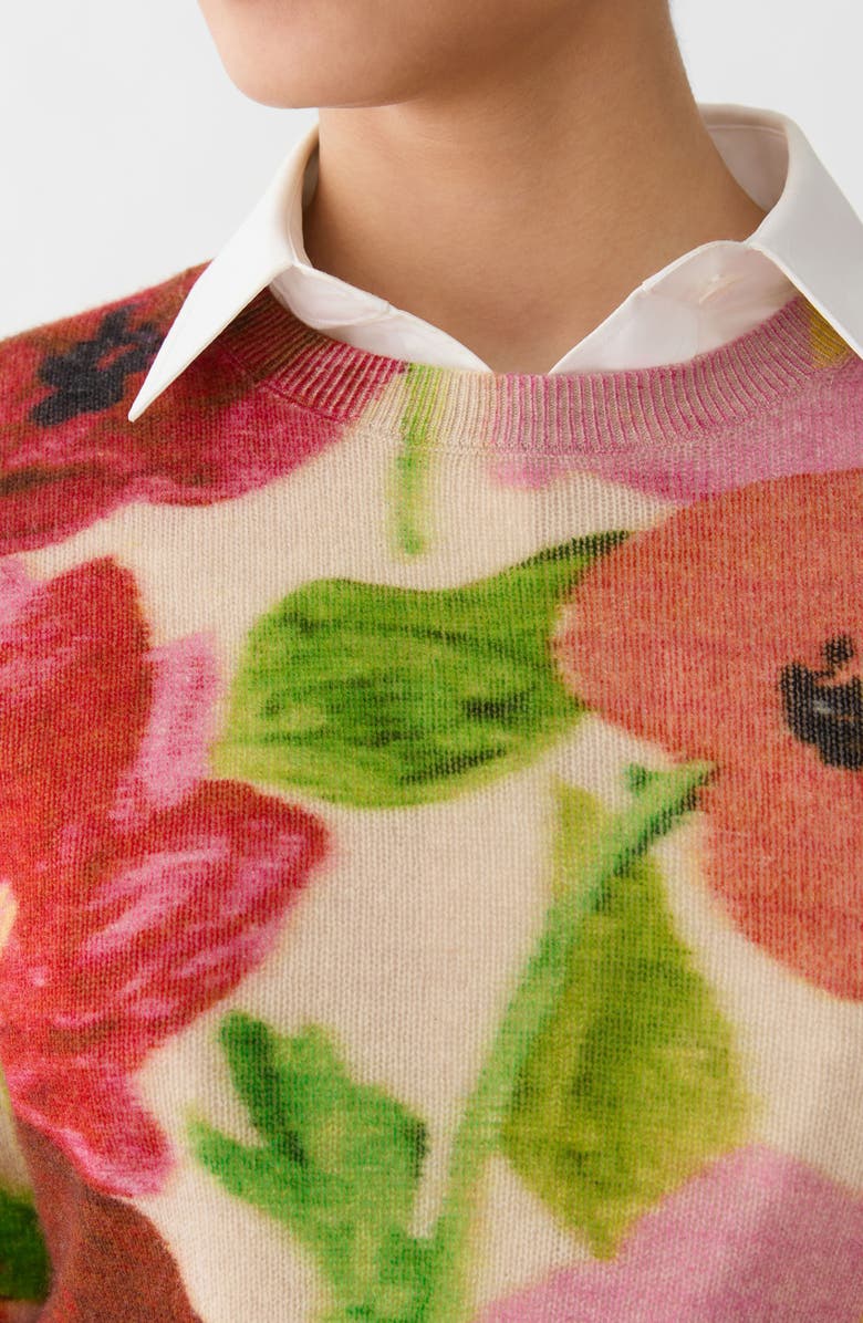 Lafayette 148 New York Blossom Print Cashmere Sweater, Alternate, color, Blossom Multi