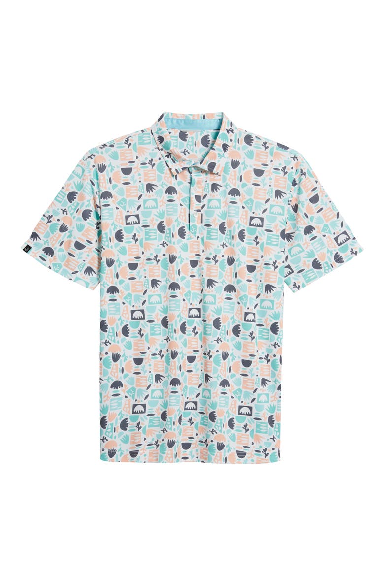 Maddox Doodle Pattern Golf Polo, Alternate, color, CACTUS