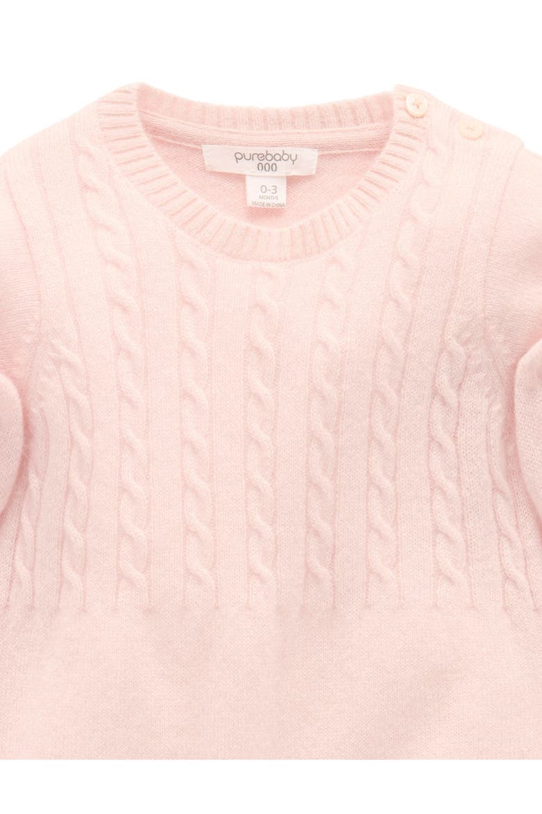 Baby Girl Cashmere Coverall, Alternate, color, Pale Pink Melange