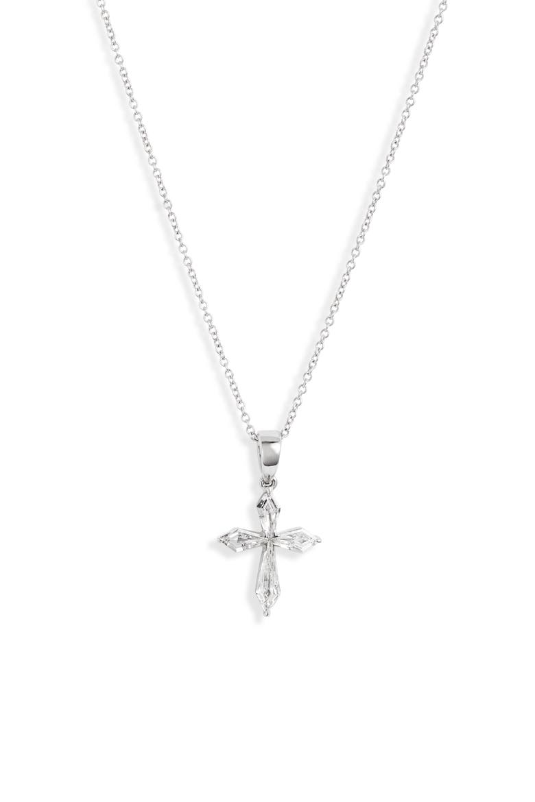 Mika Diamond Cross Pendant Necklace (Nordstrom Exclusive), Main, color, DIAMOND/ WHITE GOLD