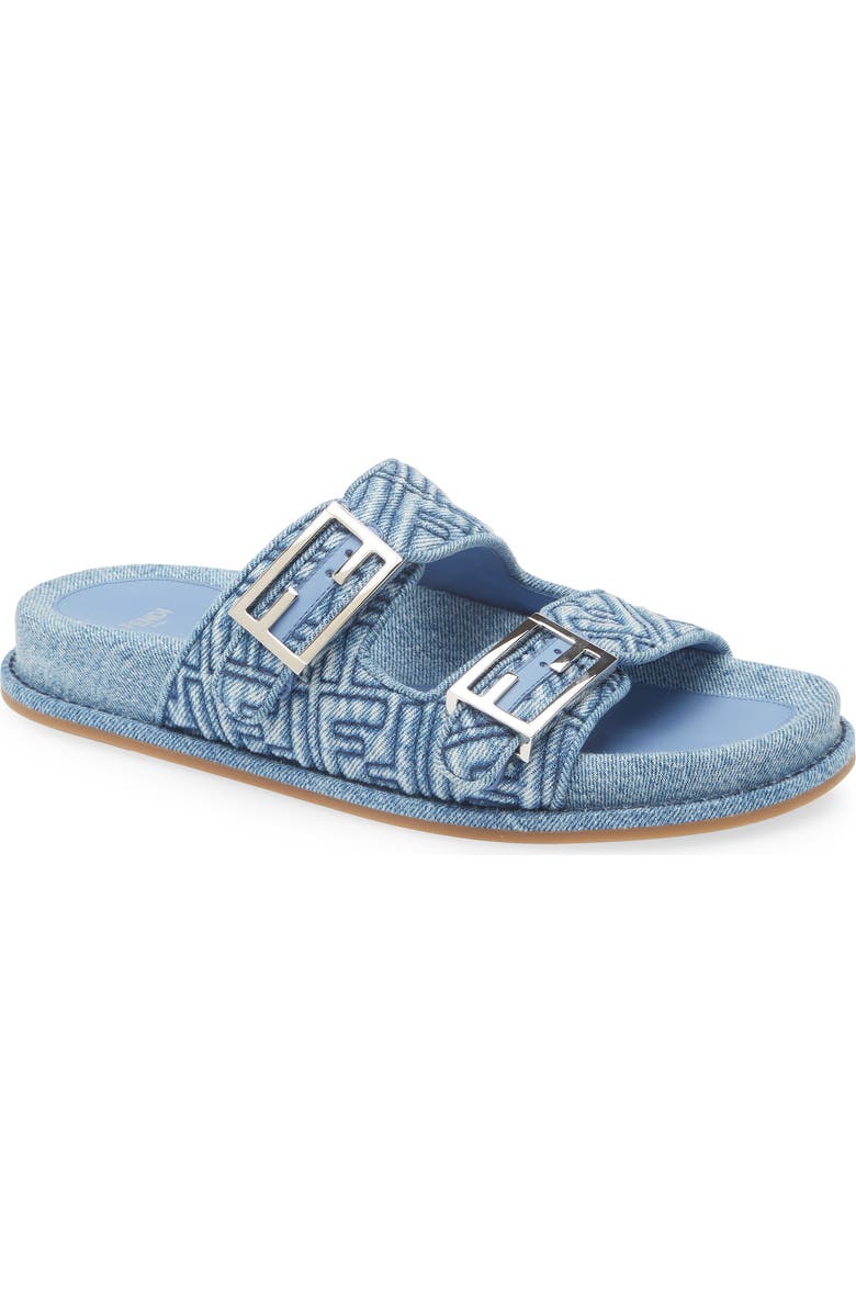 Fendi Feel Double Band Sandal, Main, color, Blue