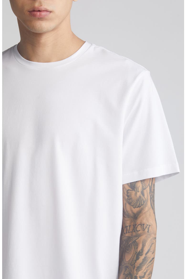 Crewneck Stretch Cotton T-Shirt, Alternate, color, WHITE