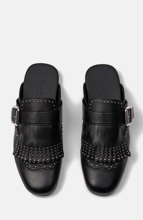 Scarosso Gaia Fringed Studded Mules In Black