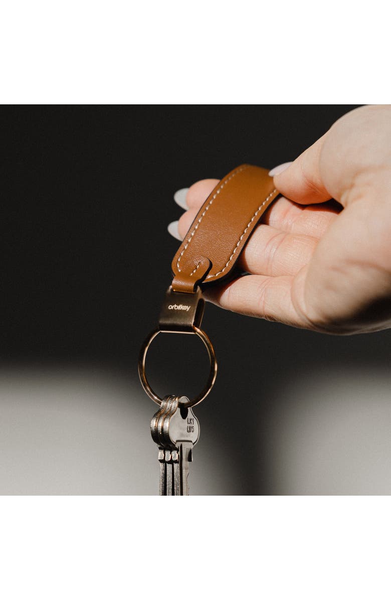 Orbitkey Leather Loop Keychain, Alternate, color, Caramel