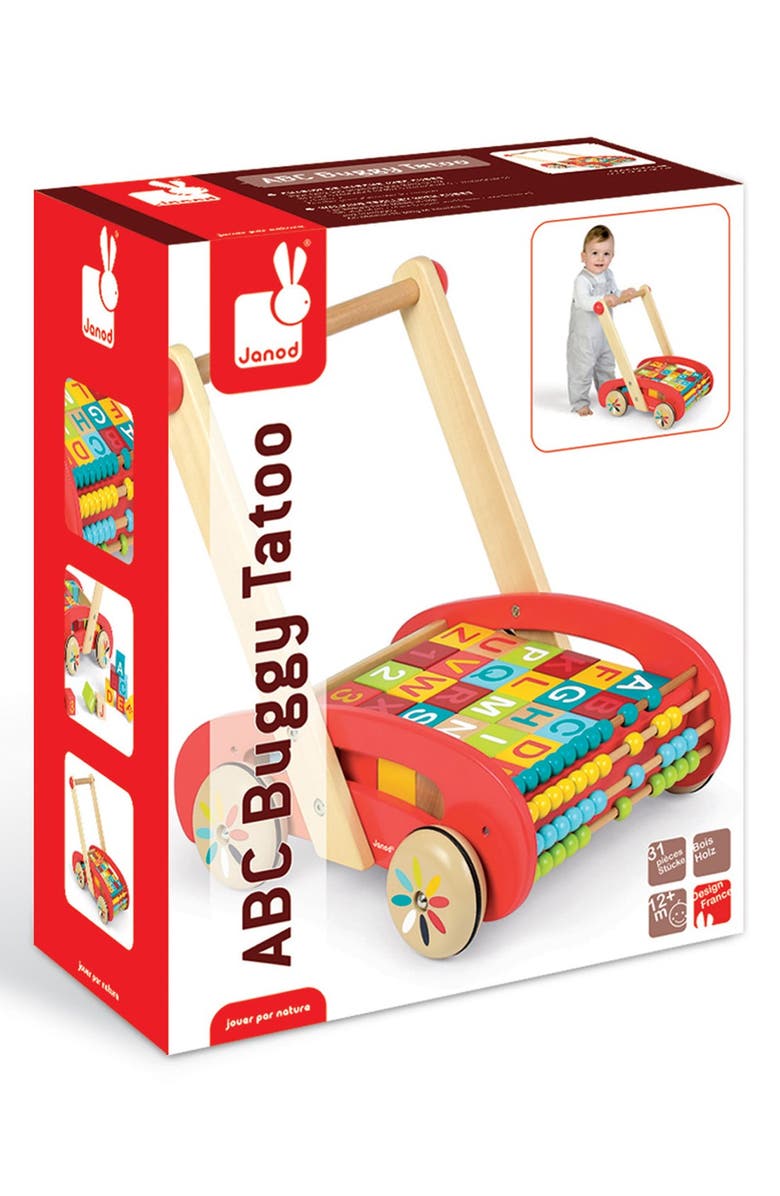 Janod ABC Wooden Block Buggy, Alternate, color,