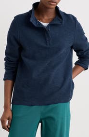 Seasalt Cornwall Last Boat Organic Cotton Half Placket Sweatshirt