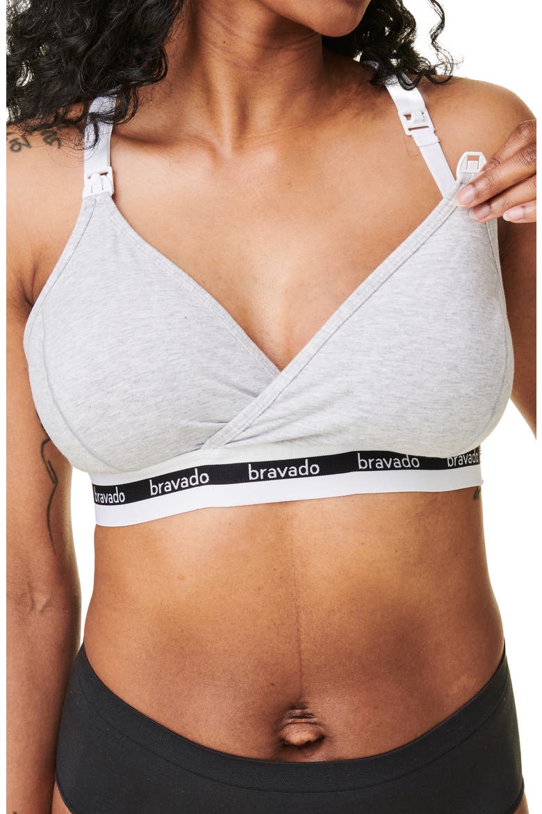 Original Organic Cotton Blend Maternity/Nursing Bra, Main, color, DOVE HEATHER