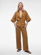 Koton Pleated Wide Leg Trousers with Pocket