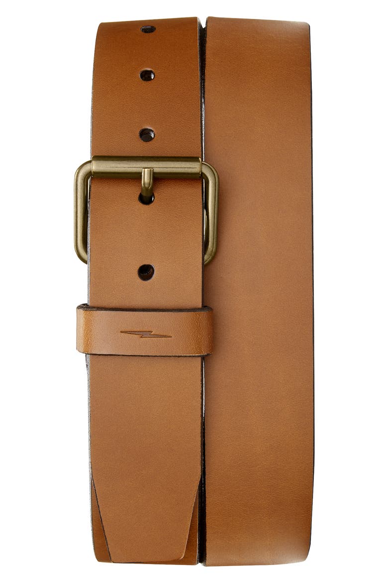 Rambler Leather Belt, Main, color, TAN