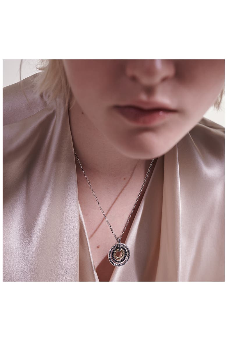 Classic Chain Hammmered Pendant, Alternate, color, SILVER