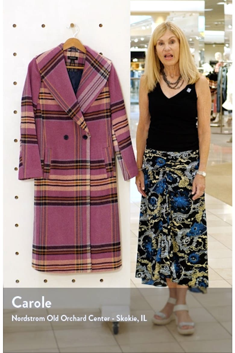 Plaid Shawl Collar Double Breasted Coat video