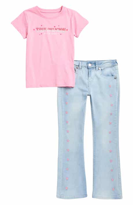 True Religion Kids' Logo T-Shirt & Flare Jeans Set