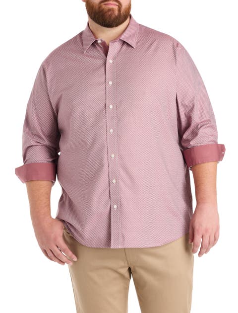 Big & Tall Diamond Print Sport Shirt V2